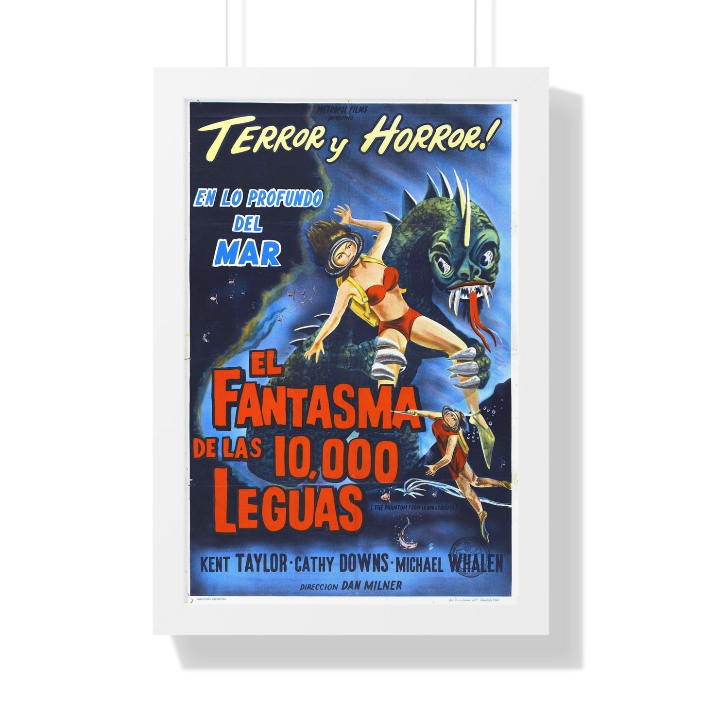 THE PHANTOM FROM 10,000 LEAGUES (ITALIAN) 1955 - Framed Movie Poster-16″ x 24″-The Sticker Space