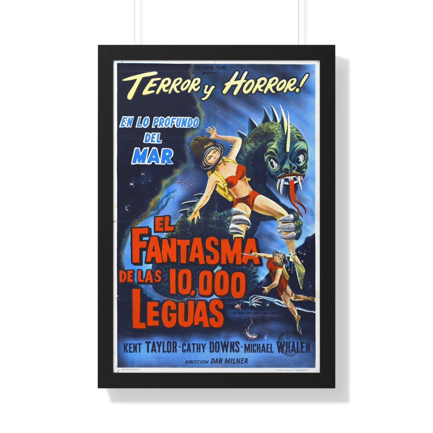 THE PHANTOM FROM 10,000 LEAGUES (ITALIAN) 1955 - Framed Movie Poster-20" x 30"-The Sticker Space