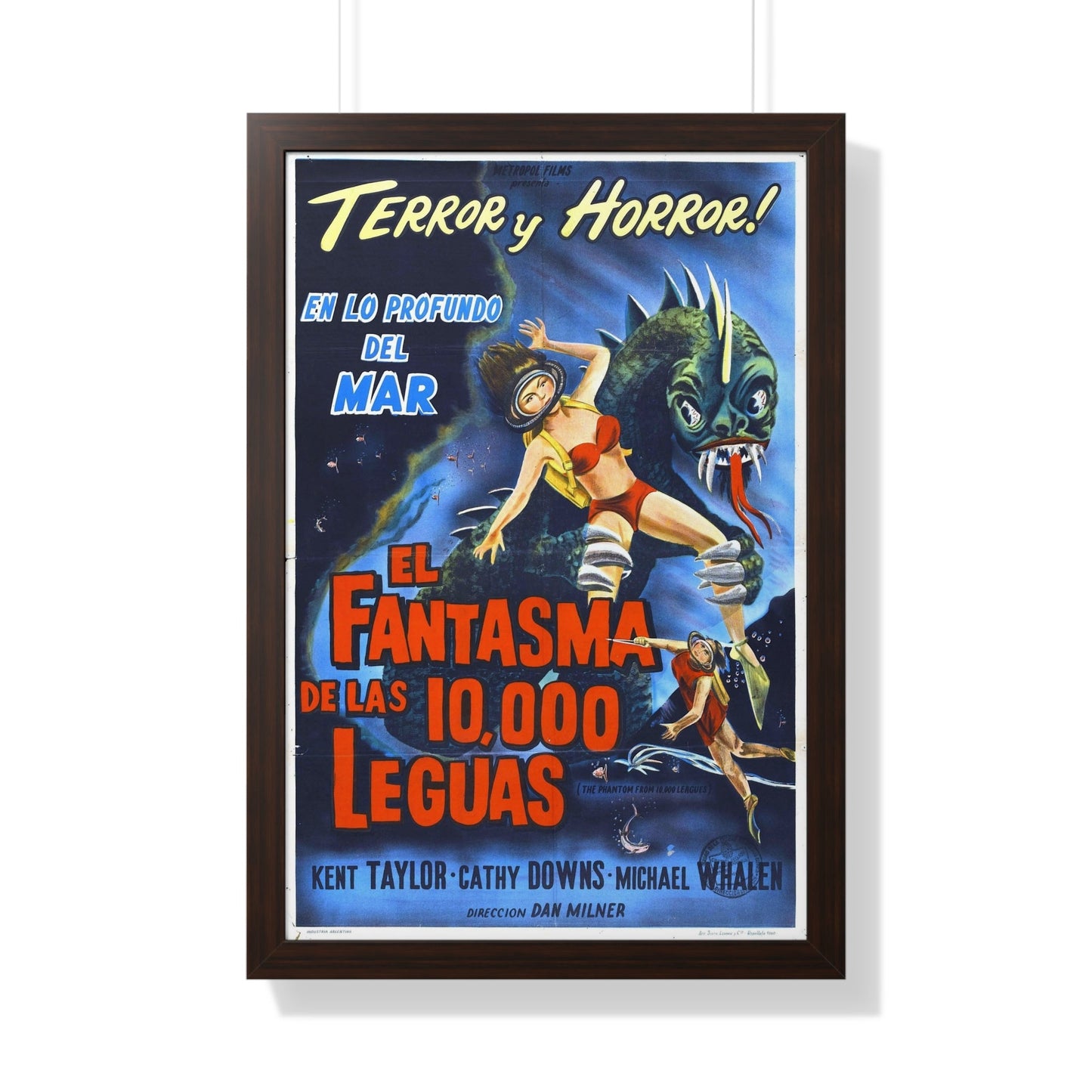 THE PHANTOM FROM 10,000 LEAGUES (ITALIAN) 1955 - Framed Movie Poster-20" x 30"-The Sticker Space