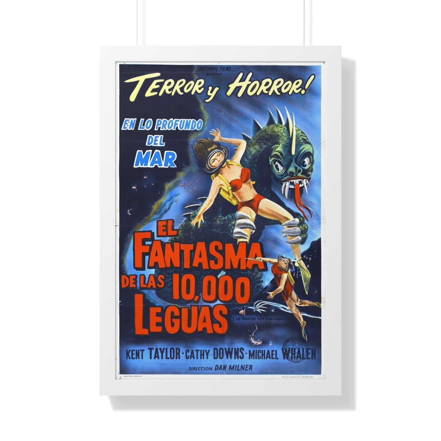 THE PHANTOM FROM 10,000 LEAGUES (ITALIAN) 1955 - Framed Movie Poster-20" x 30"-The Sticker Space