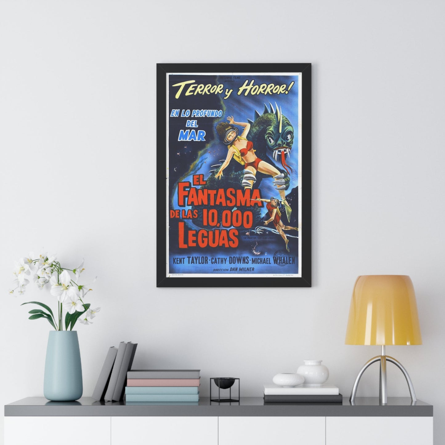 THE PHANTOM FROM 10,000 LEAGUES (ITALIAN) 1955 - Framed Movie Poster-The Sticker Space