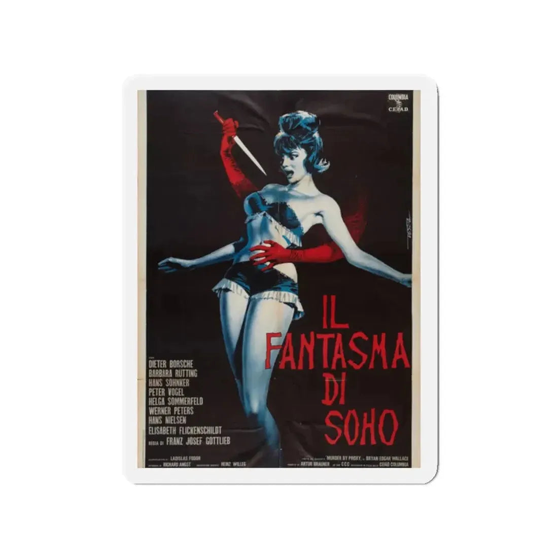 THE PHANTOM OF SOHO 1964 Movie Poster - Refrigerator Magnet 2 Inch Die-Cut - The Sticker Space