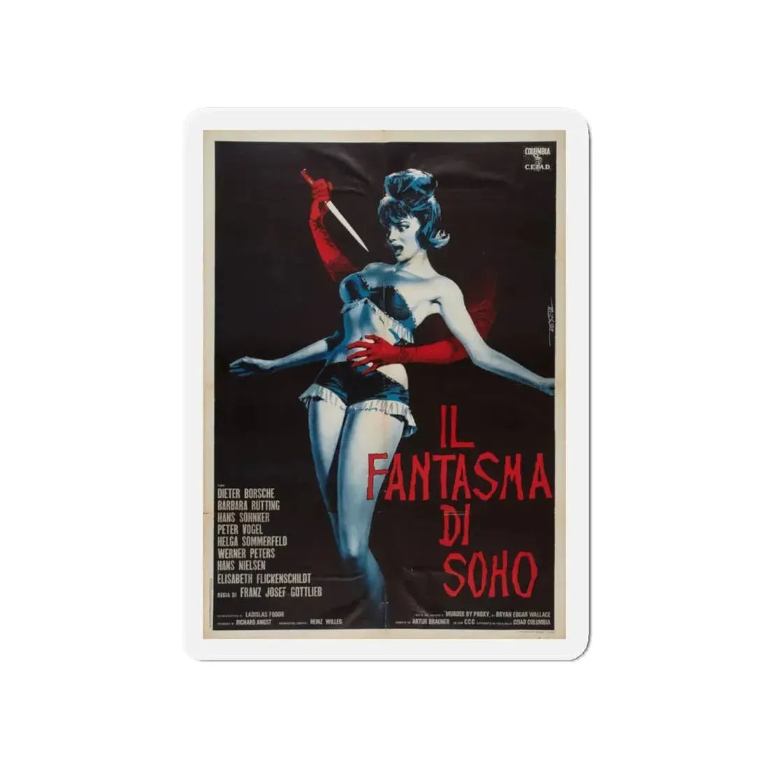 THE PHANTOM OF SOHO 1964 Movie Poster - Refrigerator Magnet 4 Inch Die-Cut - The Sticker Space