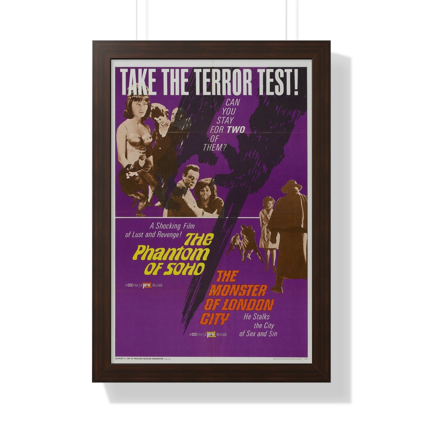 THE PHANTOM OF SOHO + THE MONSTER OF LONDON CITY 1964 - Framed Movie Poster-16″ x 24″-The Sticker Space