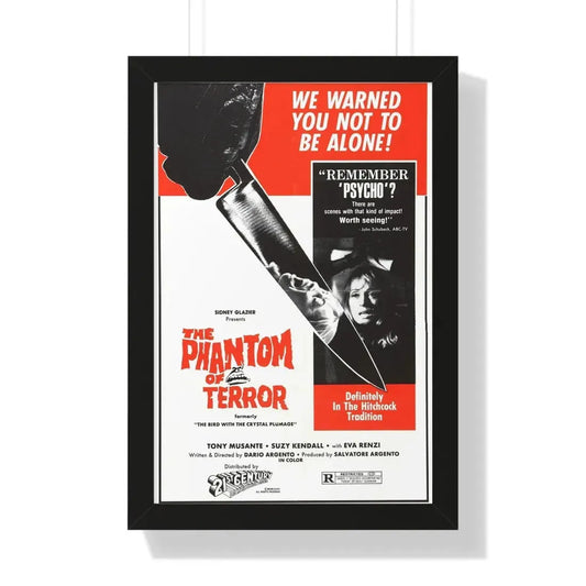 THE PHANTOM OF TERROR (THE BIRD WITH THE CRYSTAL PLUMAGE) 1970 - Framed Movie Poster 16″ x 24″ Black - The Sticker Space