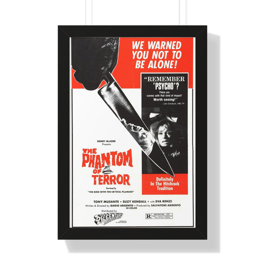 THE PHANTOM OF TERROR (THE BIRD WITH THE CRYSTAL PLUMAGE) 1970 - Framed Movie Poster-16″ x 24″-The Sticker Space