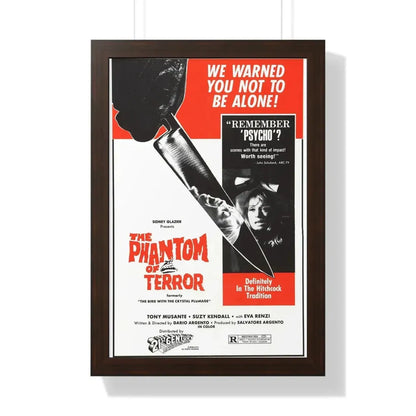 THE PHANTOM OF TERROR (THE BIRD WITH THE CRYSTAL PLUMAGE) 1970 - Framed Movie Poster 16″ x 24″ Walnut - The Sticker Space