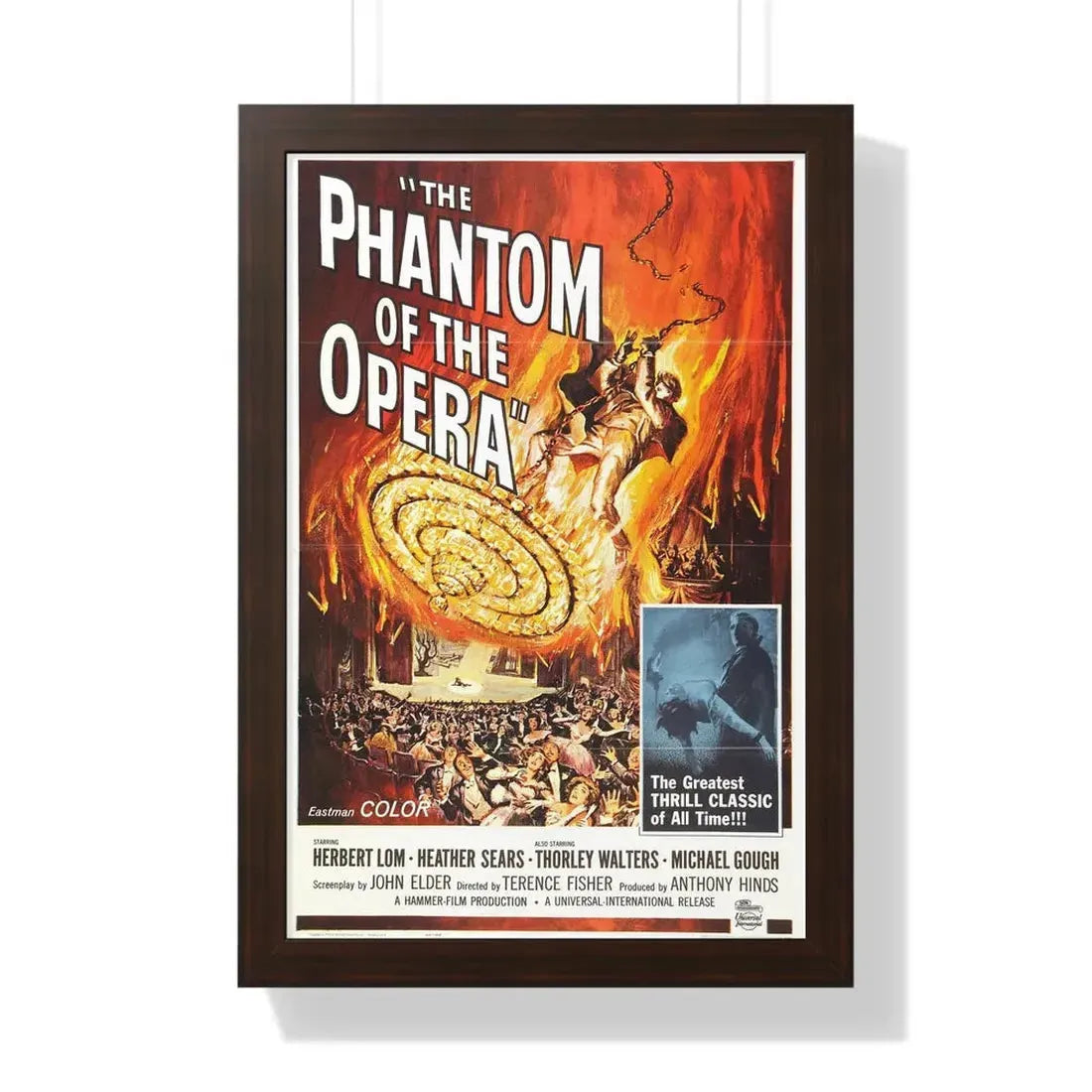 THE PHANTOM OF THE OPERA 1962 - Framed Movie Poster 16″ x 24″ Walnut - The Sticker Space