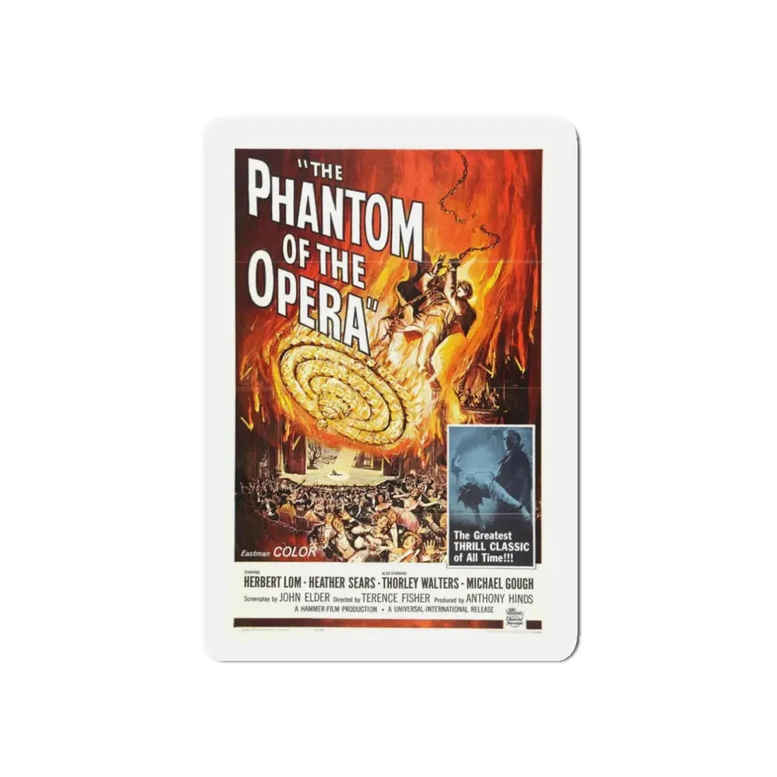 THE PHANTOM OF THE OPERA 1962 Movie Poster - Refrigerator Magnet 3 Inch Die-Cut - The Sticker Space