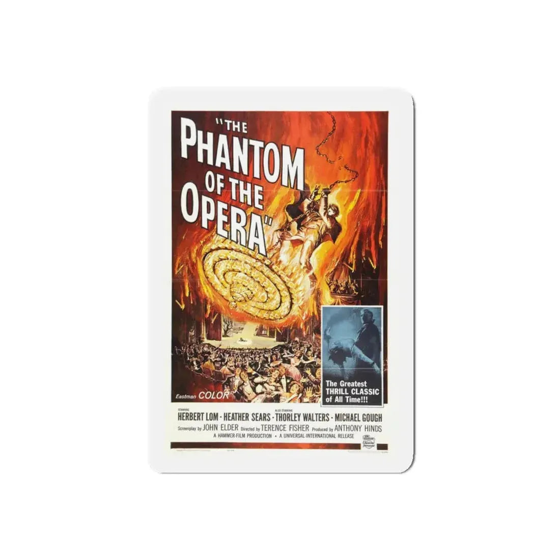 THE PHANTOM OF THE OPERA 1962 Movie Poster - Refrigerator Magnet 4 Inch Die-Cut - The Sticker Space