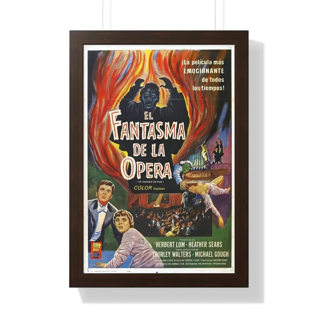 THE PHANTOM OF THE OPERA (2) 1962 - Framed Movie Poster 16″ x 24″ Walnut - The Sticker Space