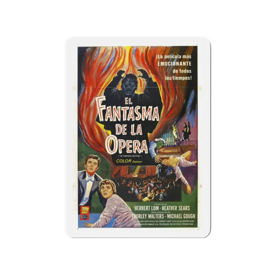 THE PHANTOM OF THE OPERA (2) 1962 Movie Poster - Refrigerator Magnet 2 Inch Die-Cut - The Sticker Space