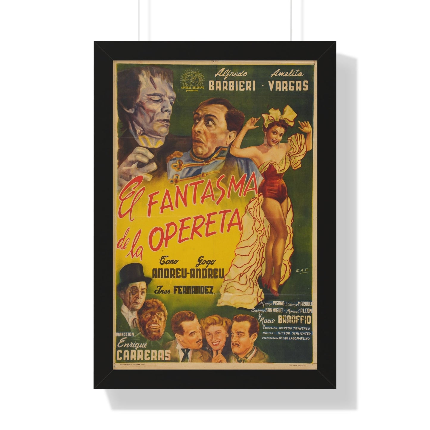 THE PHANTOM OF THE OPERETTA 1960 - Framed Movie Poster-16″ x 24″-The Sticker Space