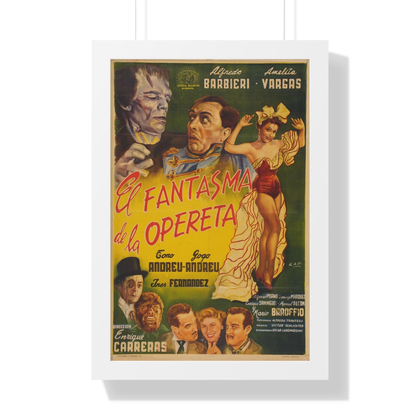 THE PHANTOM OF THE OPERETTA 1960 - Framed Movie Poster-16″ x 24″-The Sticker Space