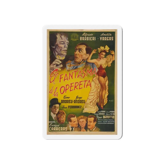 THE PHANTOM OF THE OPERETTA 1960 Movie Poster - Refrigerator Magnet 6 Inch Die-Cut - The Sticker Space