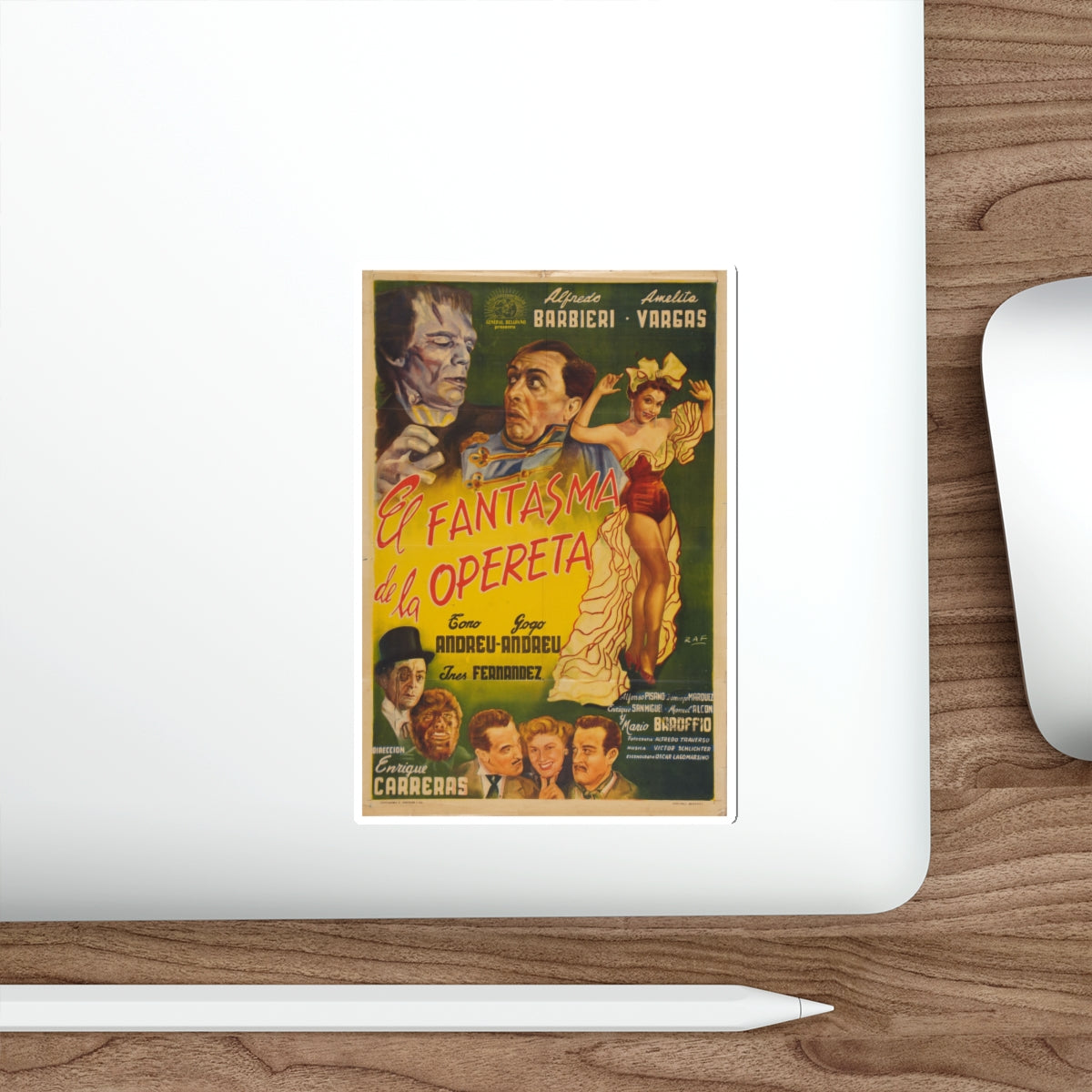 THE PHANTOM OF THE OPERETTA 1960 Movie Poster STICKER Vinyl Die-Cut Decal-The Sticker Space
