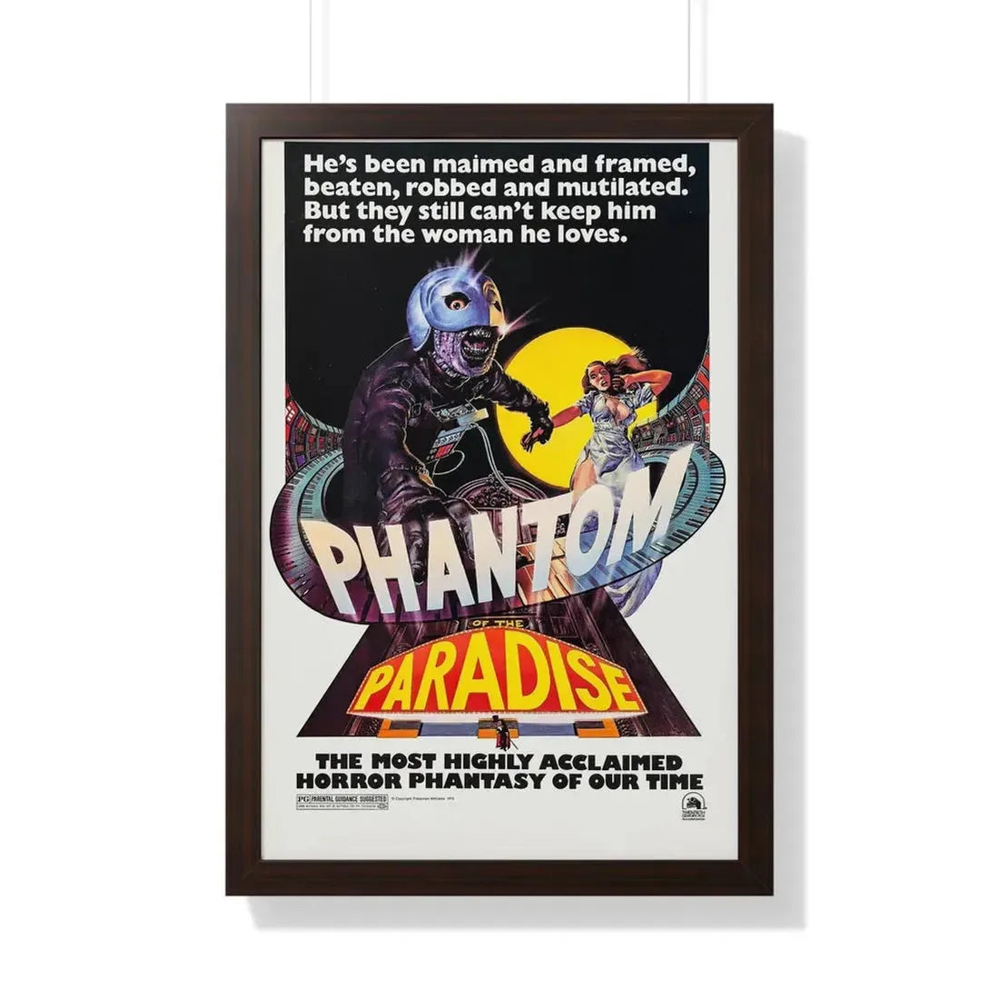 THE PHANTOM OF THE PARADISE 1974 - Framed Movie Poster 20" x 30" Walnut - The Sticker Space