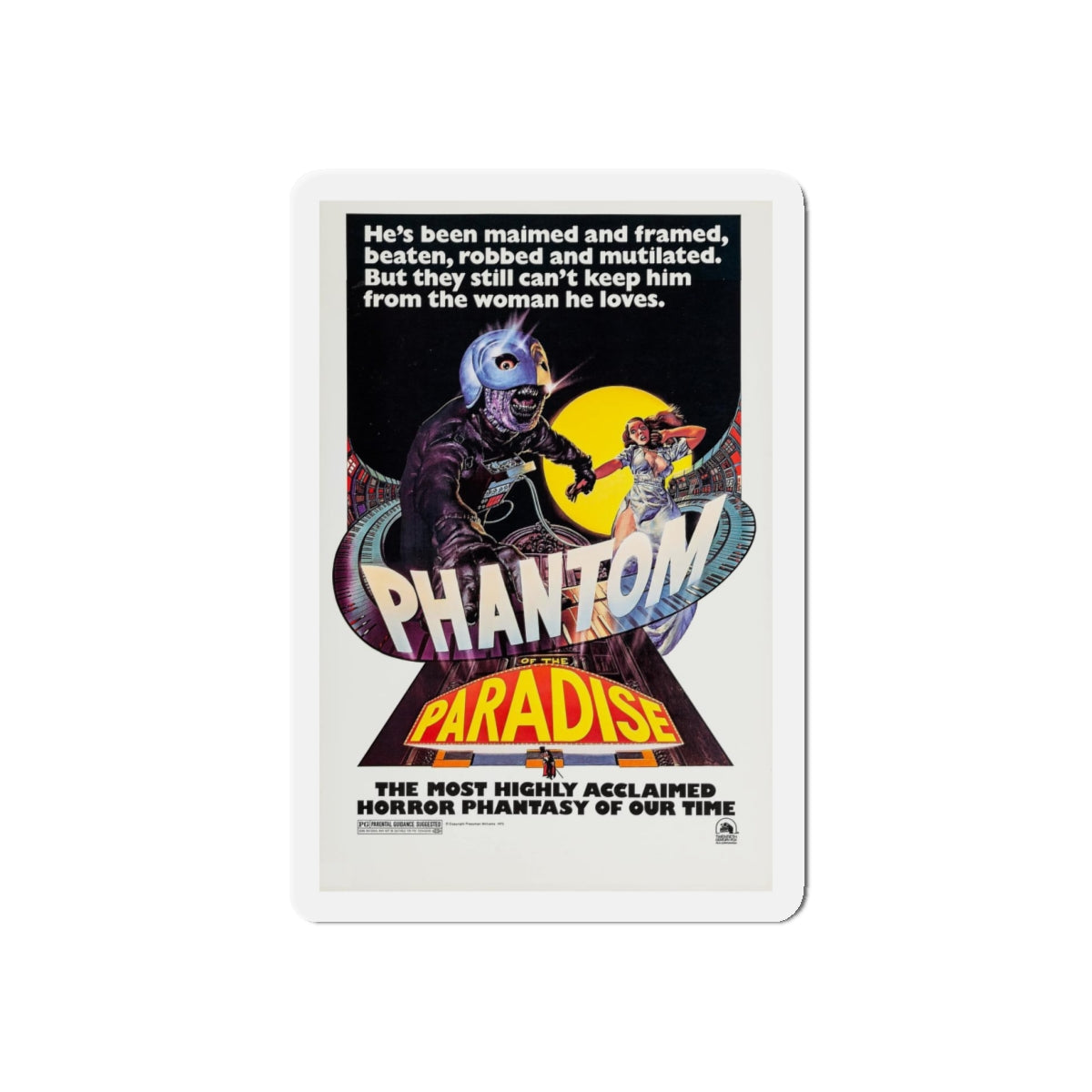 THE PHANTOM OF THE PARADISE 1974 Movie Poster - Refrigerator Magnet-4" x 4"-The Sticker Space