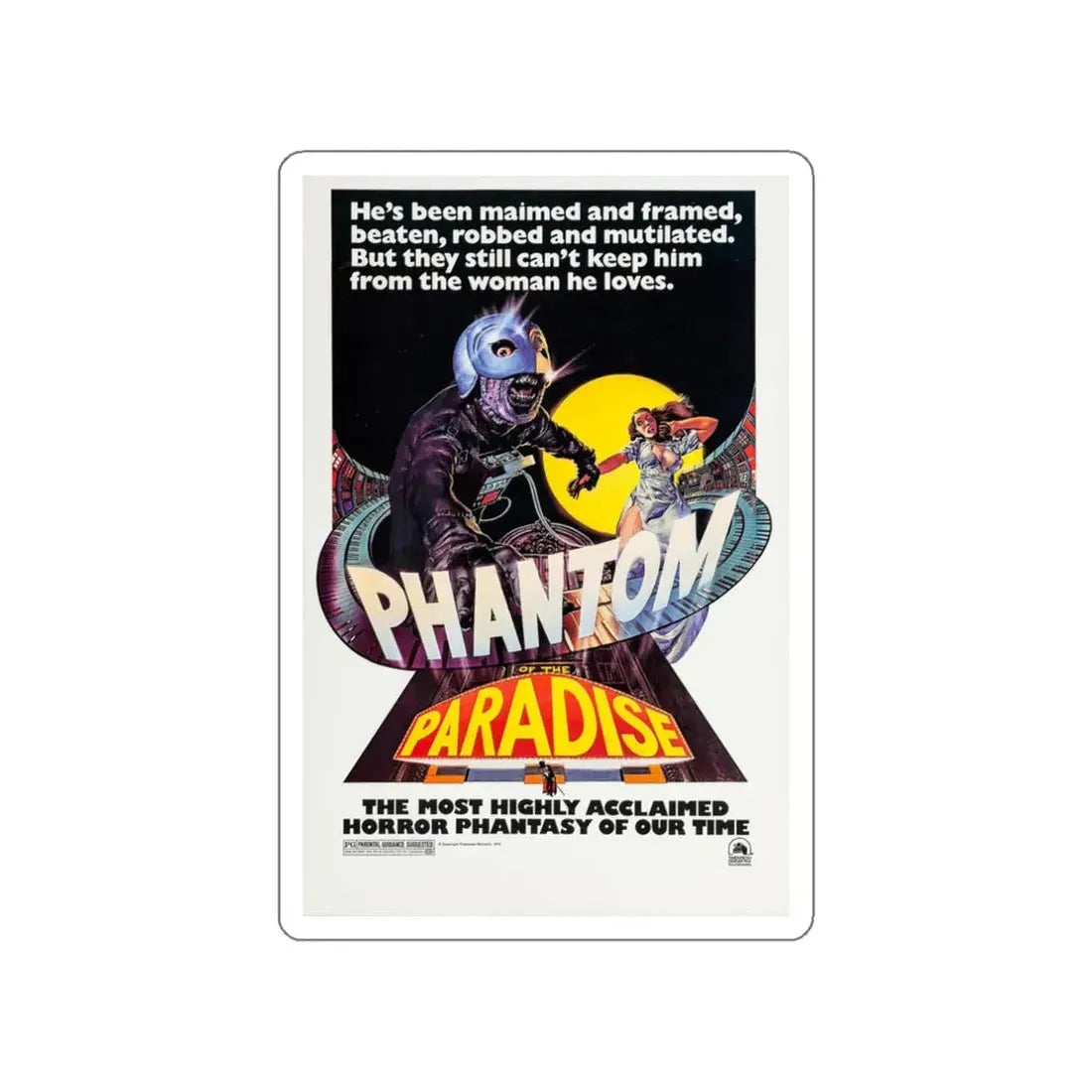 THE PHANTOM OF THE PARADISE 1974 Movie Poster STICKER Vinyl Die-Cut Decal 3 Inch - The Sticker Space