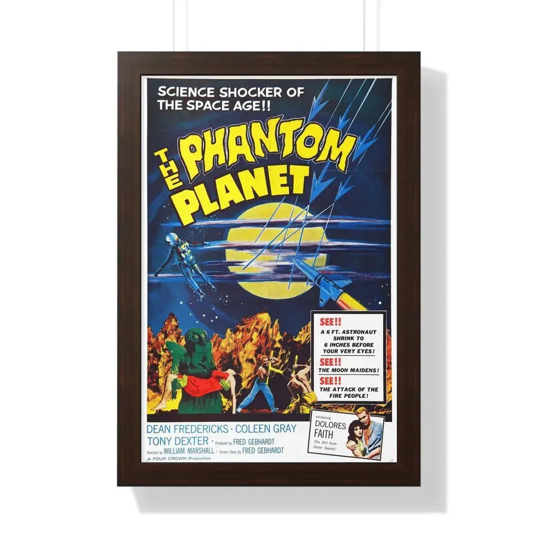 THE PHANTOM PLANET 1961 - Framed Movie Poster 16″ x 24″ Walnut - The Sticker Space