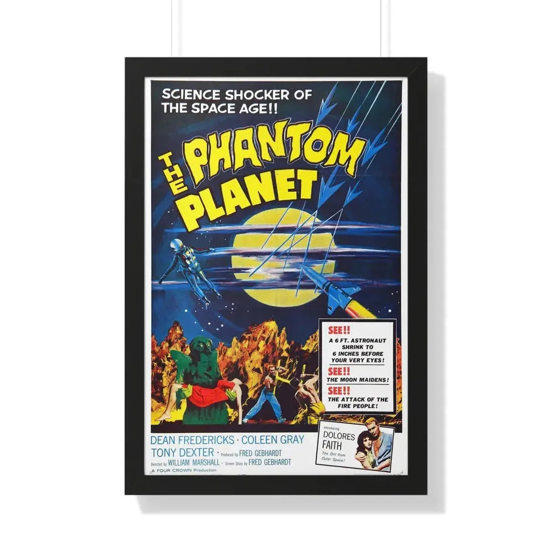 THE PHANTOM PLANET 1961 - Framed Movie Poster 20" x 30" Black - The Sticker Space
