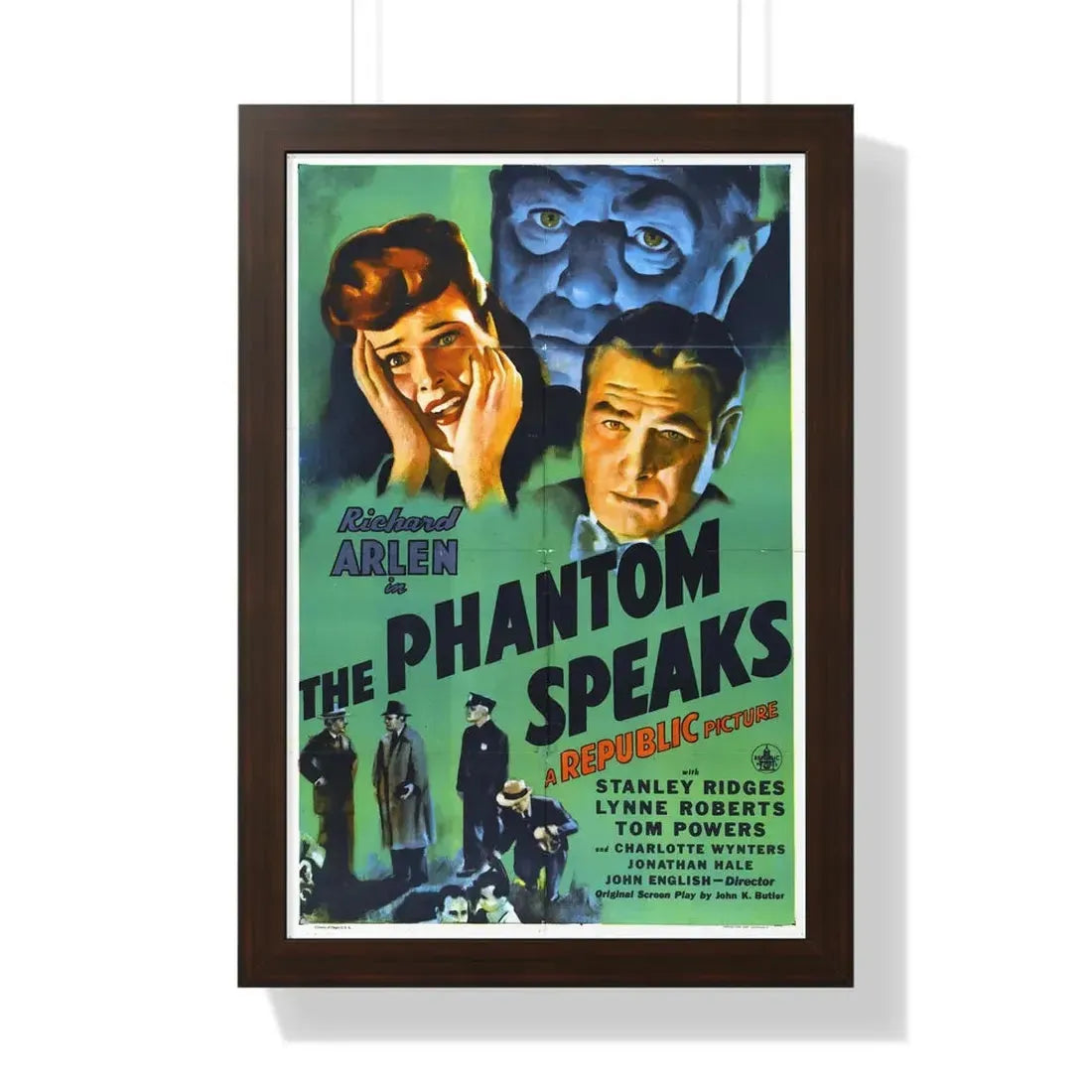 THE PHANTOM SPEAKS 1945 - Framed Movie Poster 16″ x 24″ Walnut - The Sticker Space