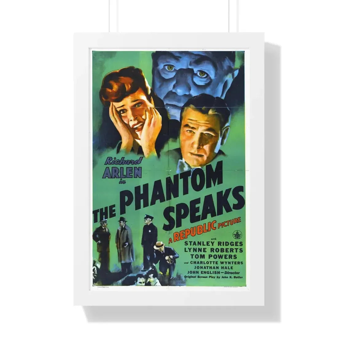 THE PHANTOM SPEAKS 1945 - Framed Movie Poster 16″ x 24″ White - The Sticker Space