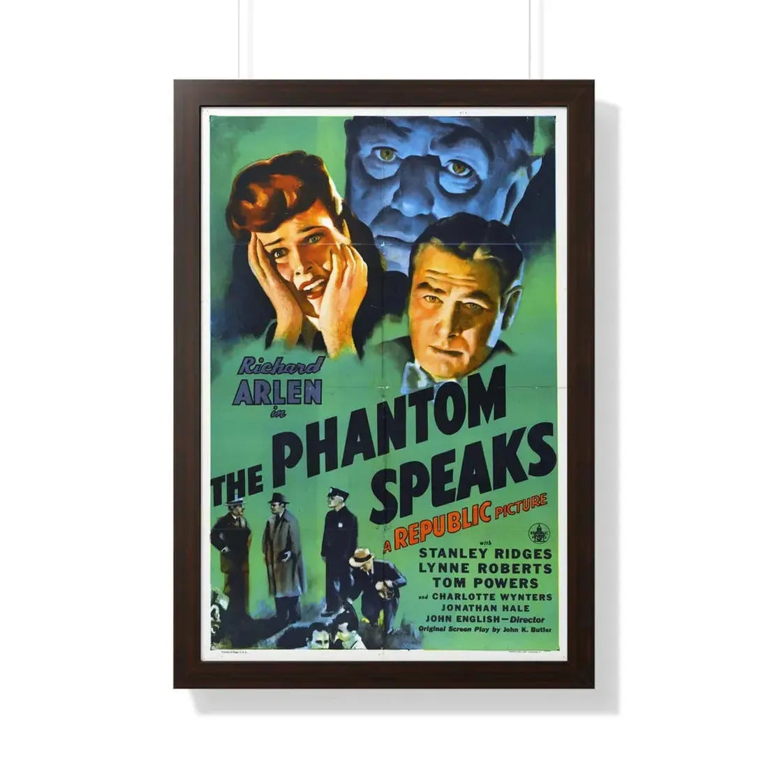 THE PHANTOM SPEAKS 1945 - Framed Movie Poster 20" x 30" Walnut - The Sticker Space