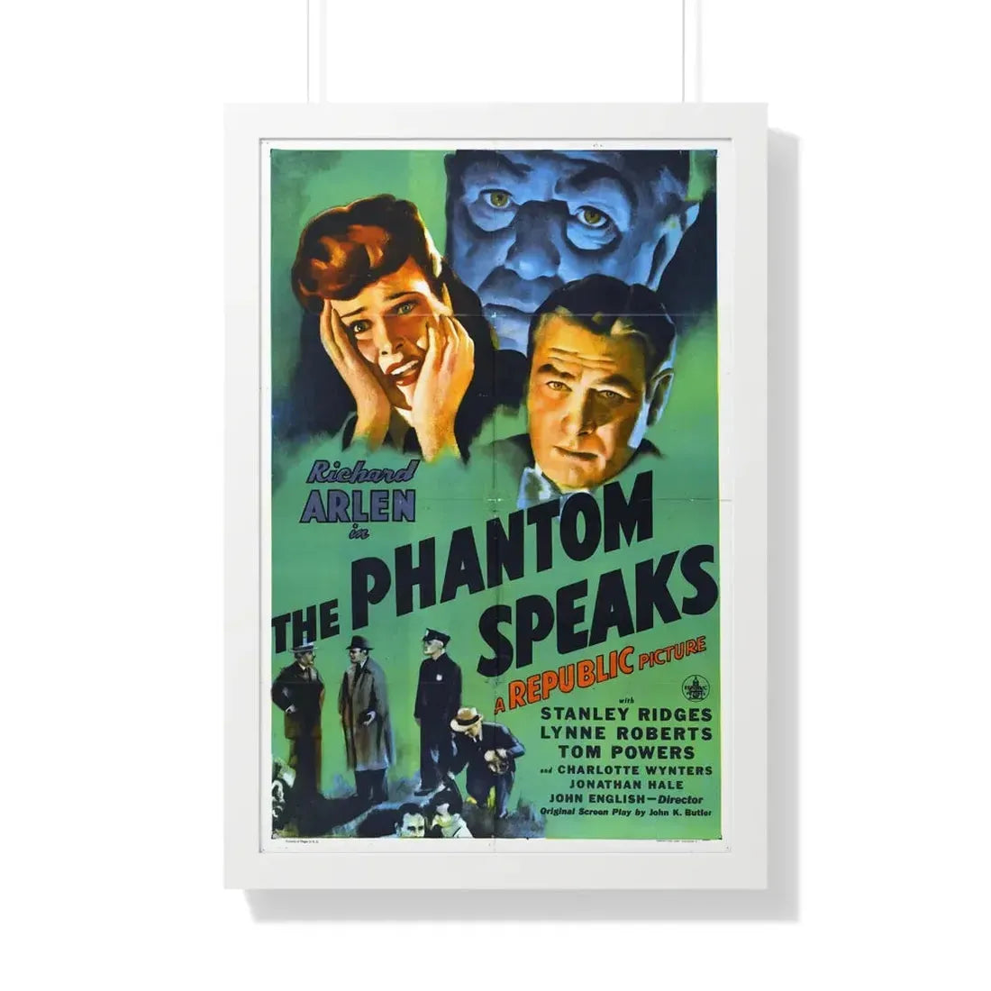THE PHANTOM SPEAKS 1945 - Framed Movie Poster 20" x 30" White - The Sticker Space