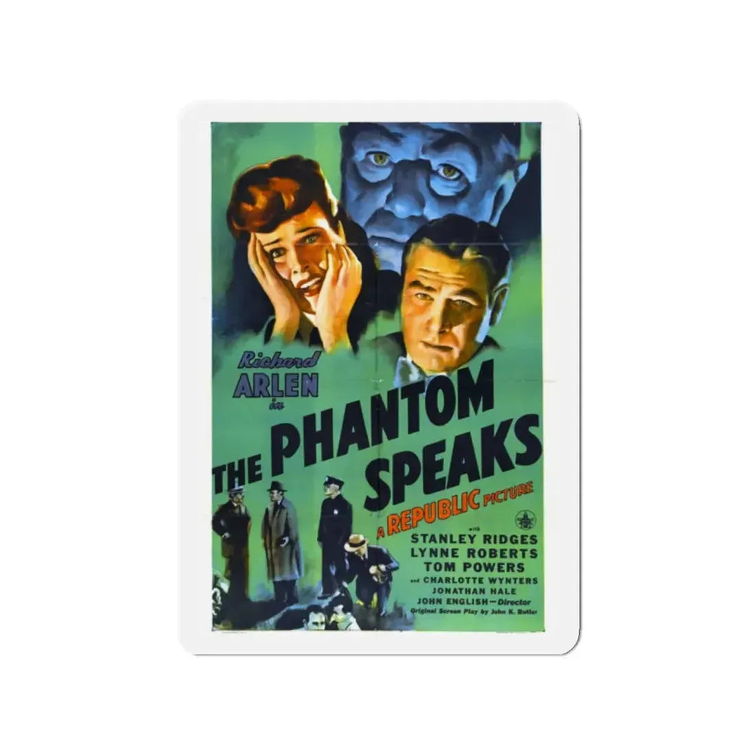 THE PHANTOM SPEAKS 1945 Movie Poster - Refrigerator Magnet 2 Inch Die-Cut - The Sticker Space