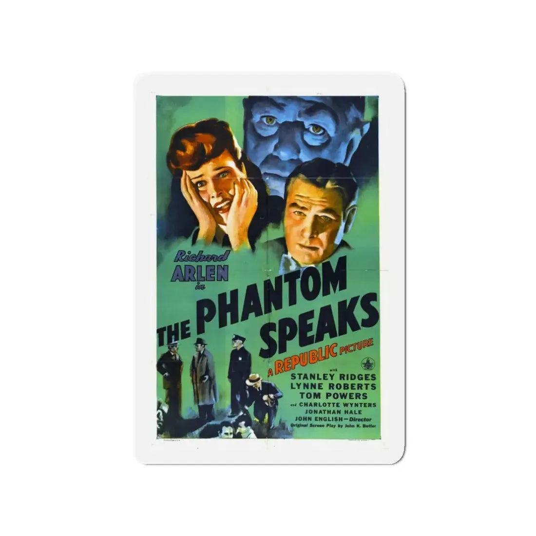 THE PHANTOM SPEAKS 1945 Movie Poster - Refrigerator Magnet 3 Inch Die-Cut - The Sticker Space