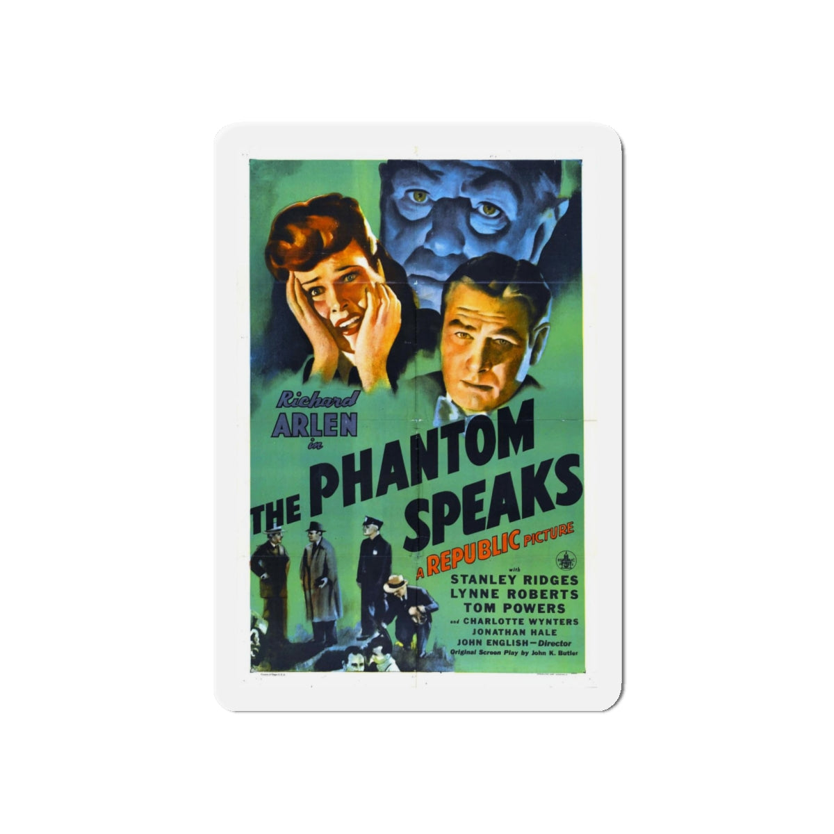 THE PHANTOM SPEAKS 1945 Movie Poster - Refrigerator Magnet-5" x 5"-The Sticker Space