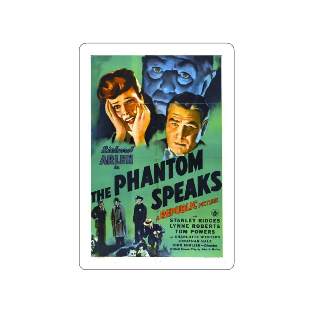 THE PHANTOM SPEAKS 1945 Movie Poster STICKER Vinyl Die-Cut Decal 3 Inch - The Sticker Space
