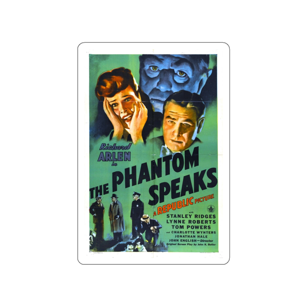 THE PHANTOM SPEAKS 1945 Movie Poster STICKER Vinyl Die-Cut Decal-White-The Sticker Space