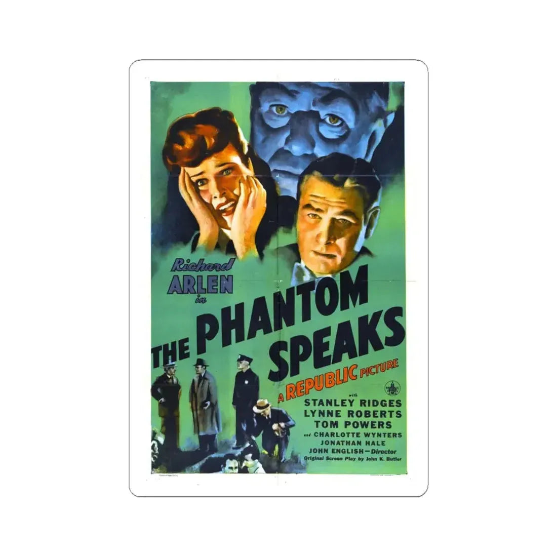 THE PHANTOM SPEAKS 1945 Movie Poster - STICKER Vinyl Kiss-Cut Decal 6 Inch White - The Sticker Space