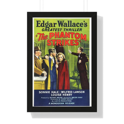 THE PHANTOM STRIKES 1938 - Framed Movie Poster 16″ x 24″ Black - The Sticker Space