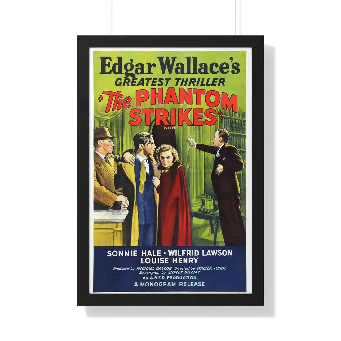 THE PHANTOM STRIKES 1938 - Framed Movie Poster 20" x 30" Black - The Sticker Space