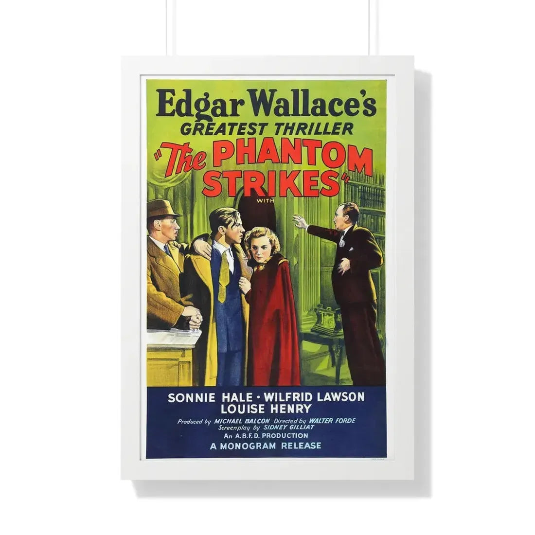 THE PHANTOM STRIKES 1938 - Framed Movie Poster 20" x 30" White - The Sticker Space