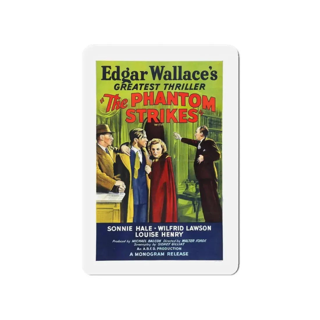 THE PHANTOM STRIKES 1938 Movie Poster - Refrigerator Magnet 4 Inch - The Sticker Space