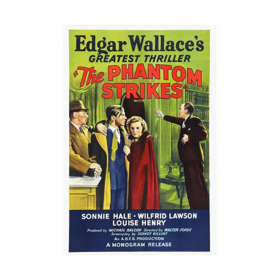 THE PHANTOM STRIKES 1938 - Paper Movie Poster - The Sticker Space