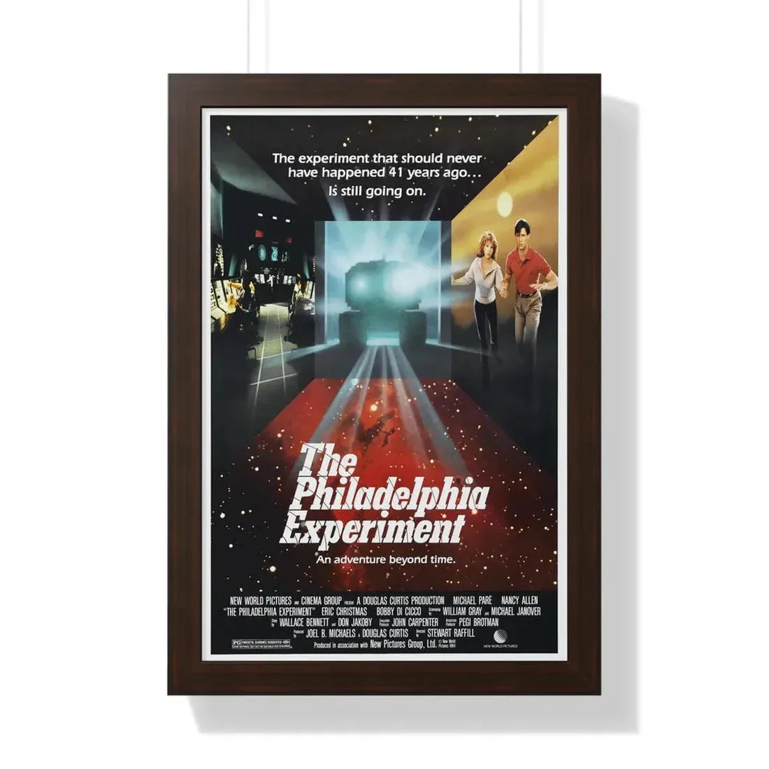 THE PHILADELPHIA EXPERIMENT 1984 - Framed Movie Poster 16″ x 24″ Walnut - The Sticker Space