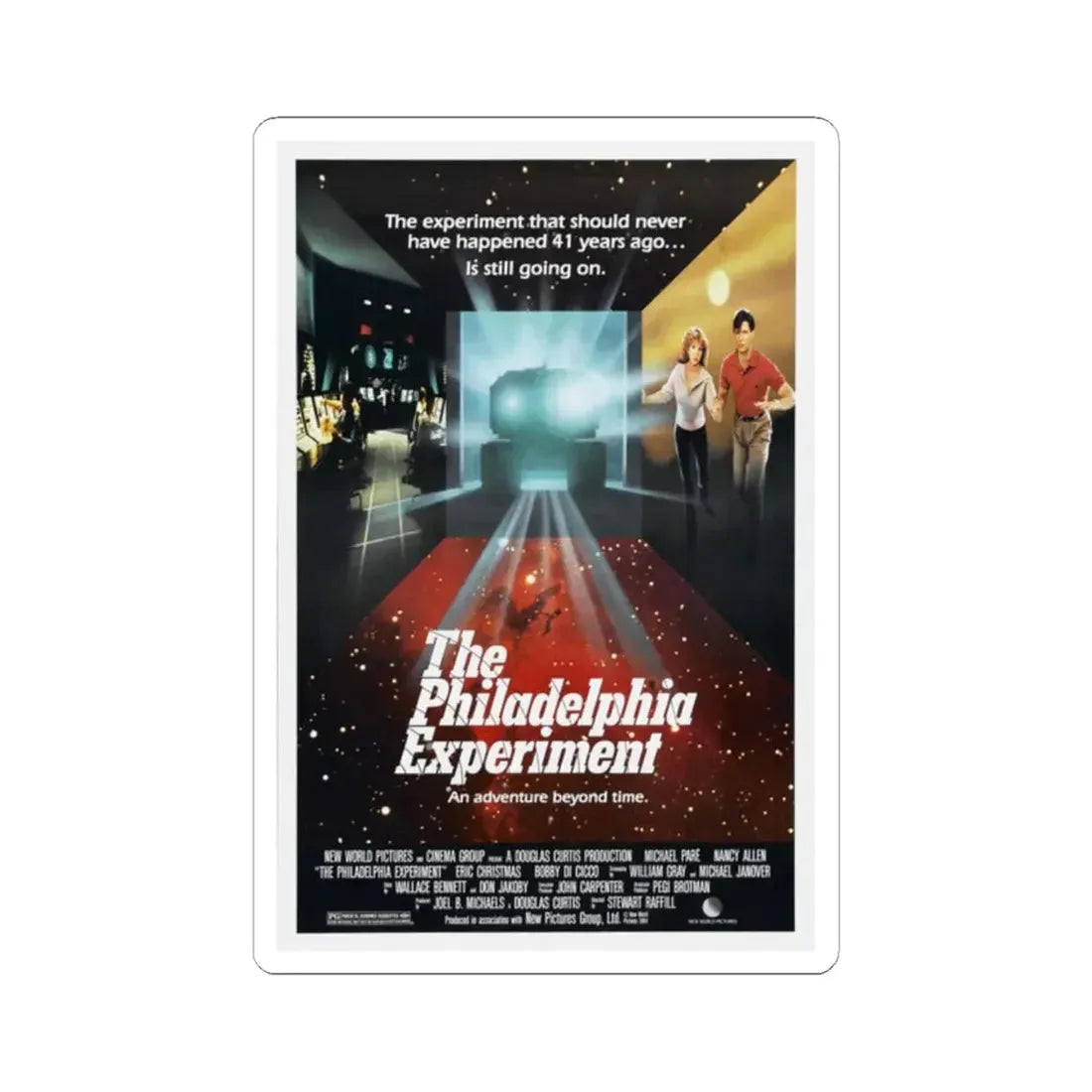 THE PHILADELPHIA EXPERIMENT 1984 Movie Poster - STICKER Vinyl Kiss-Cut Decal 2 Inch White - The Sticker Space