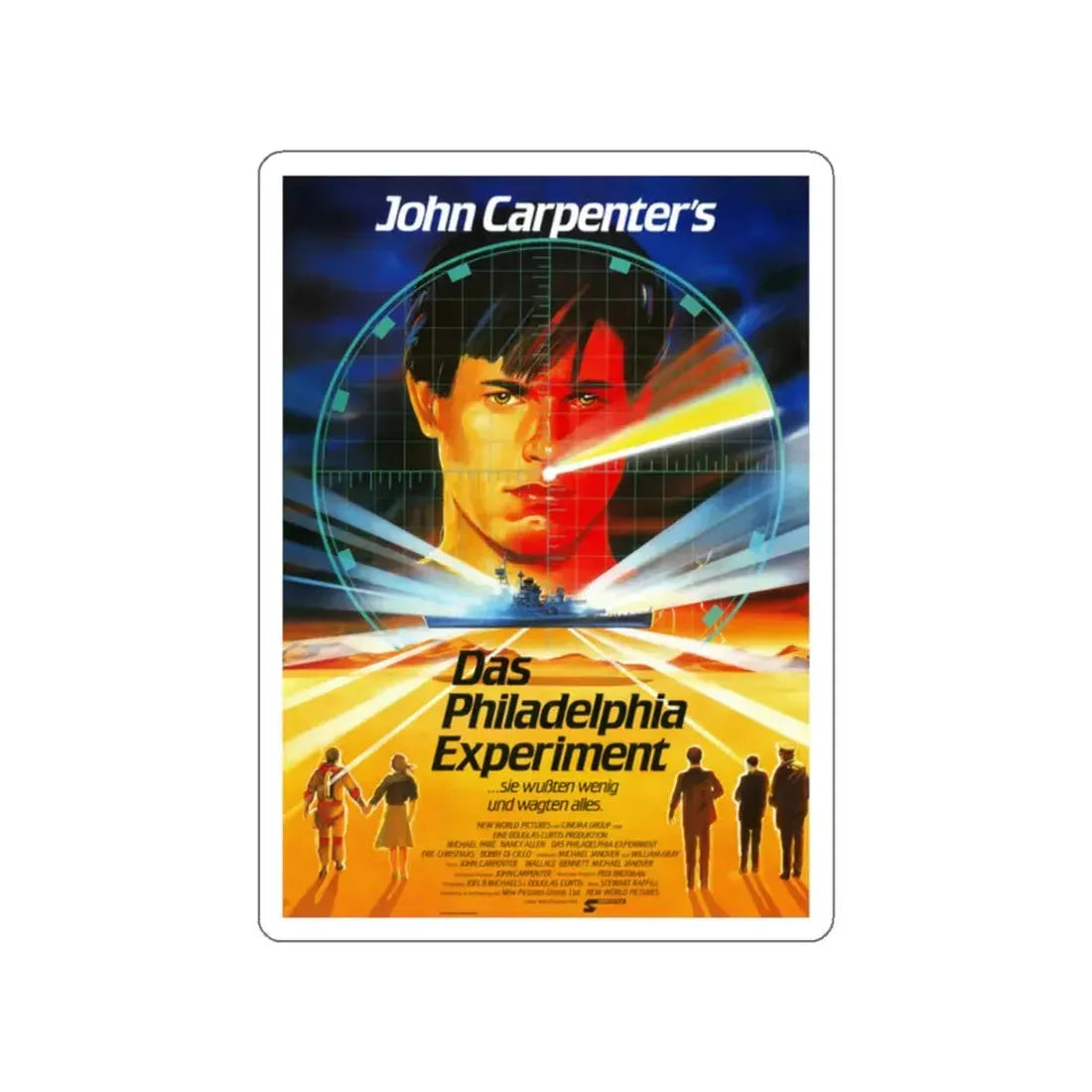 THE PHILADELPHIA EXPERIMENT (GERMAN) 1984 Movie Poster STICKER Vinyl Die-Cut Decal 2 Inch - The Sticker Space