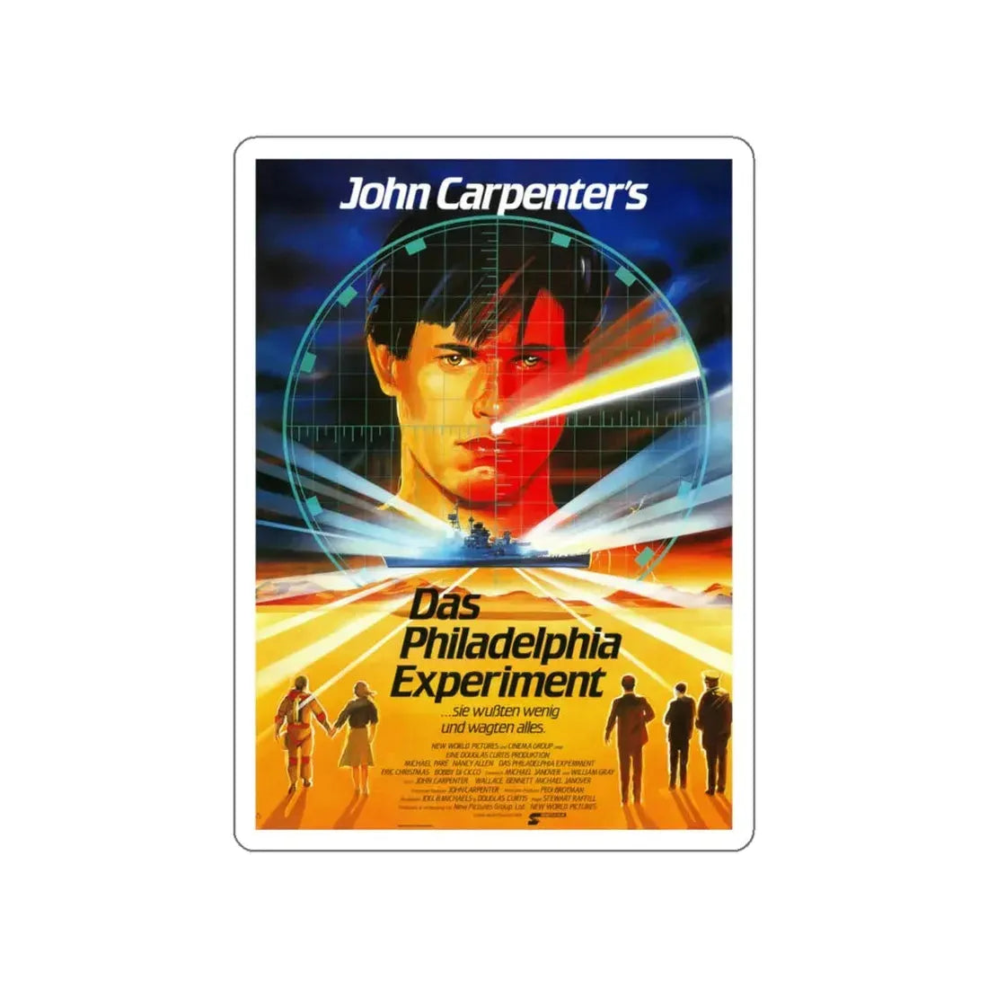 THE PHILADELPHIA EXPERIMENT (GERMAN) 1984 Movie Poster STICKER Vinyl Die-Cut Decal 5 Inch - The Sticker Space