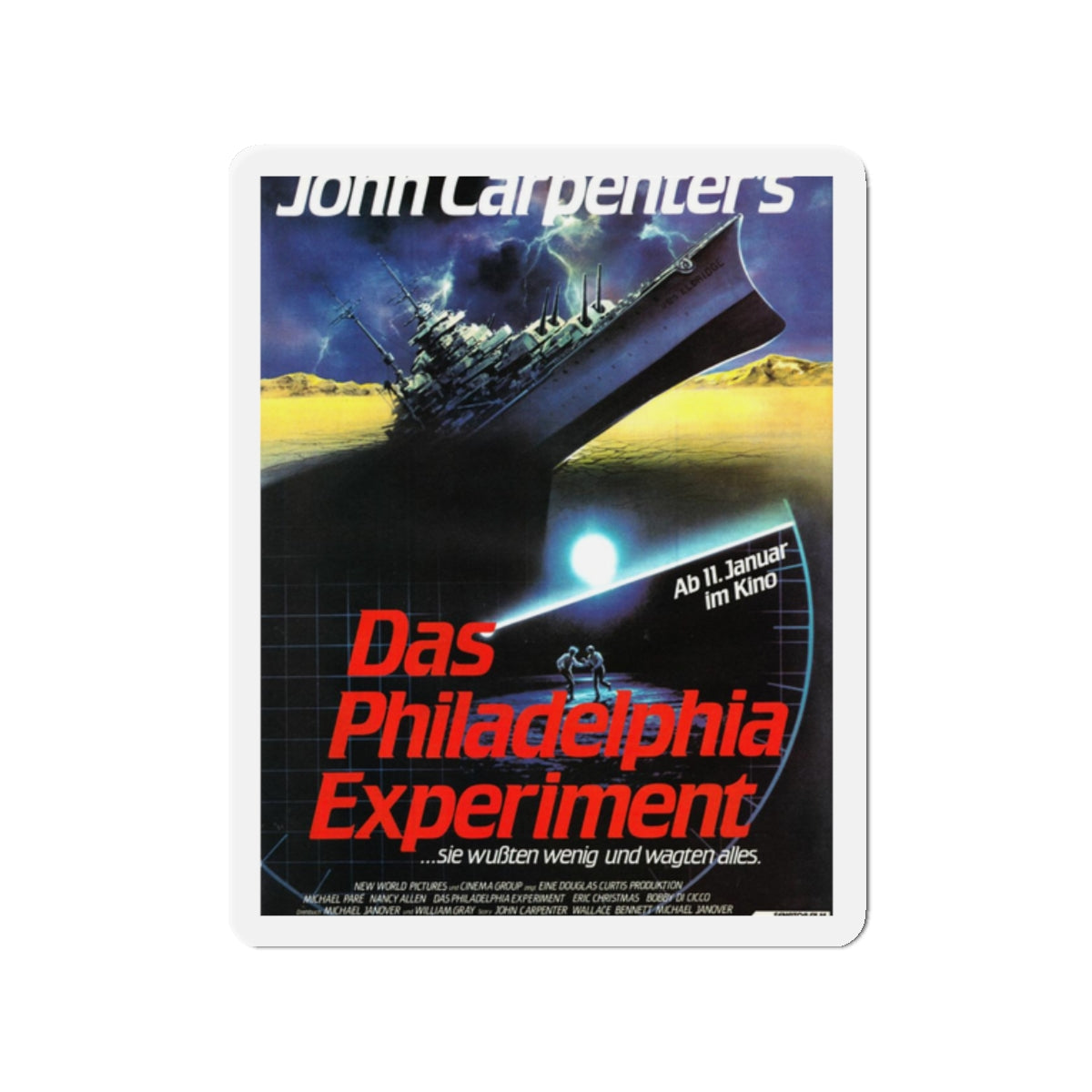 THE PHILADELPHIA EXPERIMENT (GERMAN) 2 1984 Movie Poster - Refrigerator Magnet