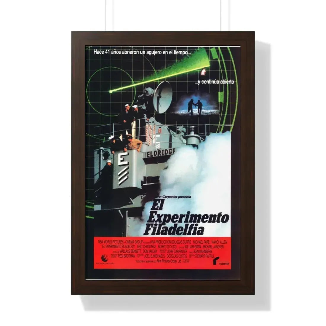 THE PHILADELPHIA EXPERIMENT (SPANISH) 1984 - Framed Movie Poster 16″ x 24″ Walnut - The Sticker Space