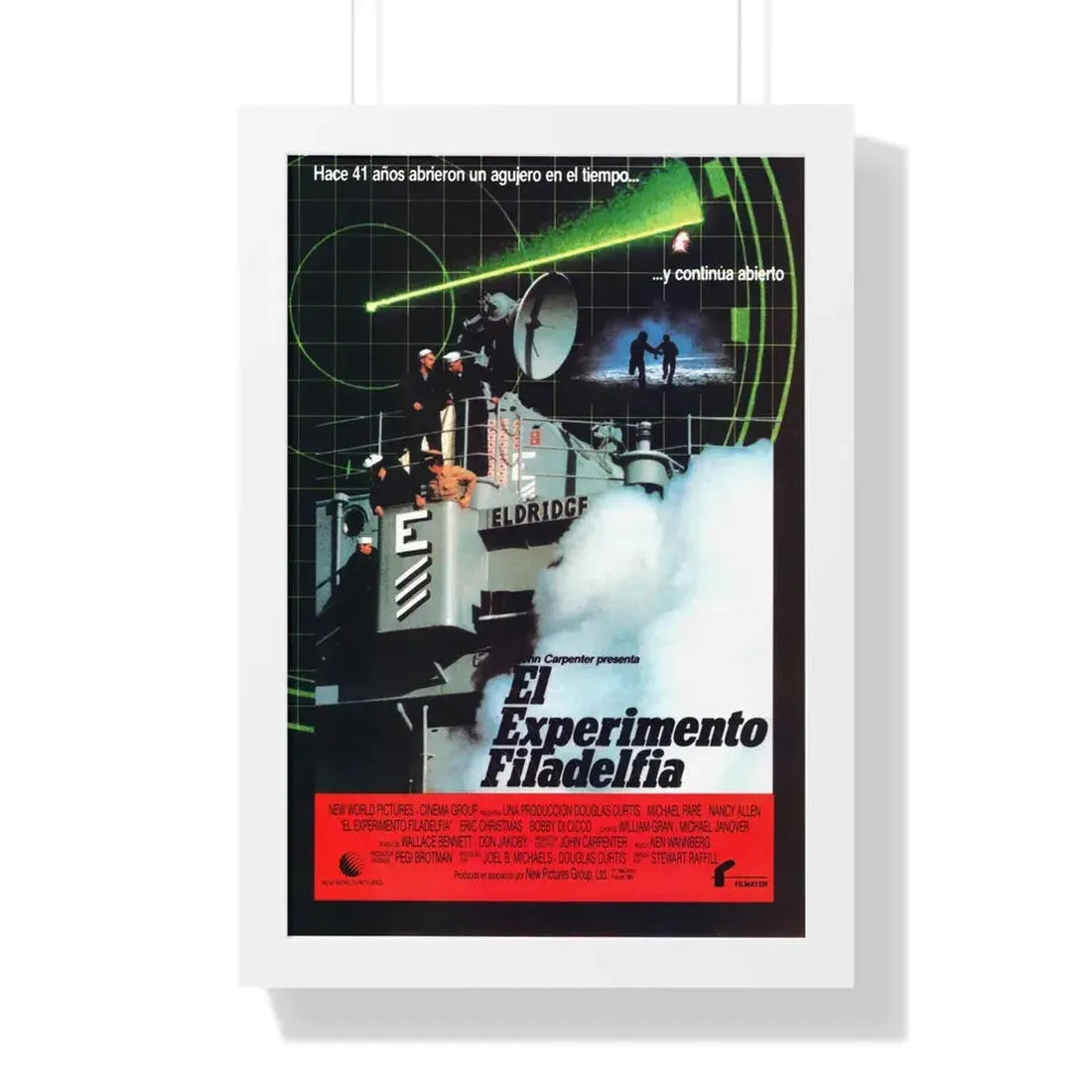 THE PHILADELPHIA EXPERIMENT (SPANISH) 1984 - Framed Movie Poster 16″ x 24″ White - The Sticker Space