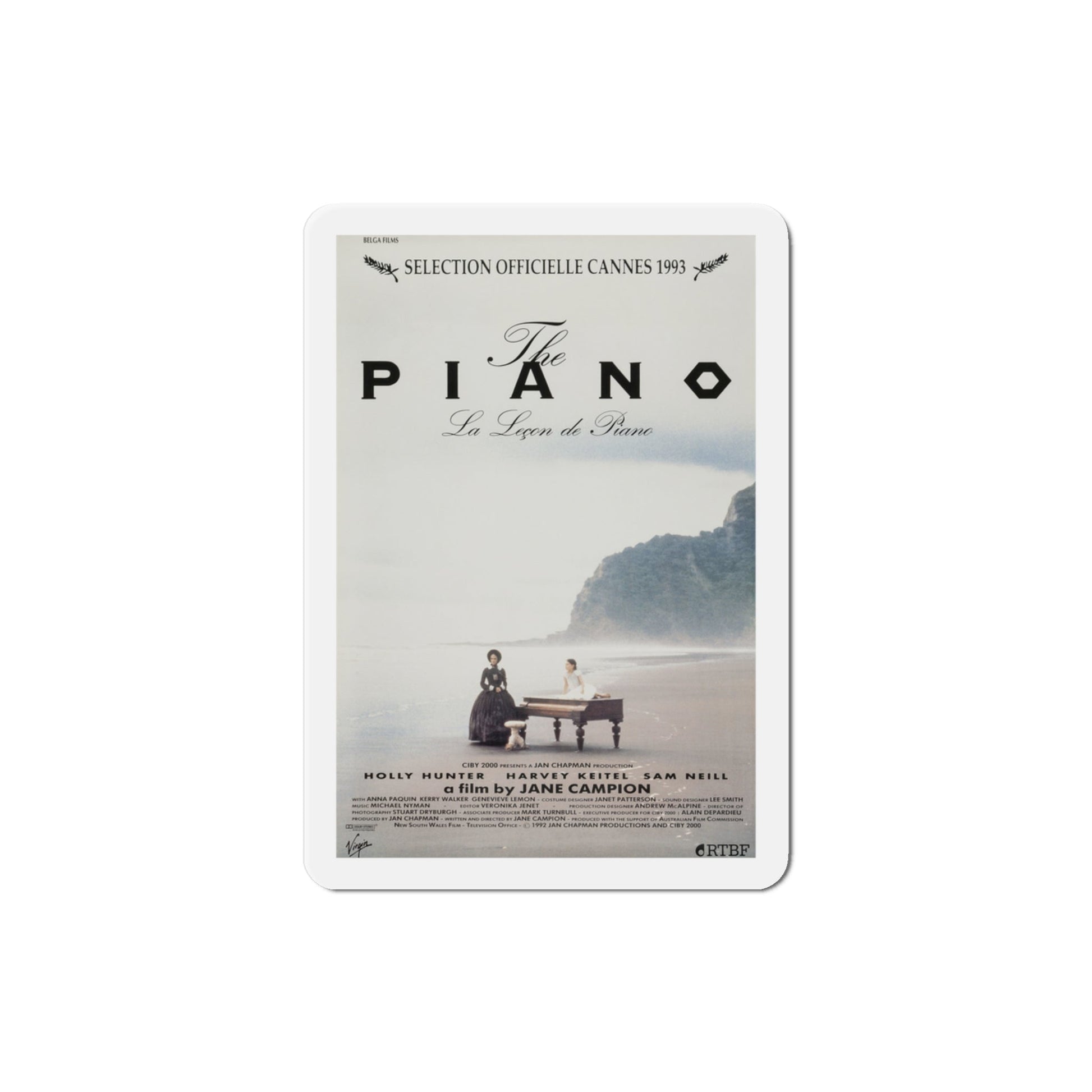 The Piano 1993 Movie Poster Die-Cut Magnet-3" x 3"-The Sticker Space