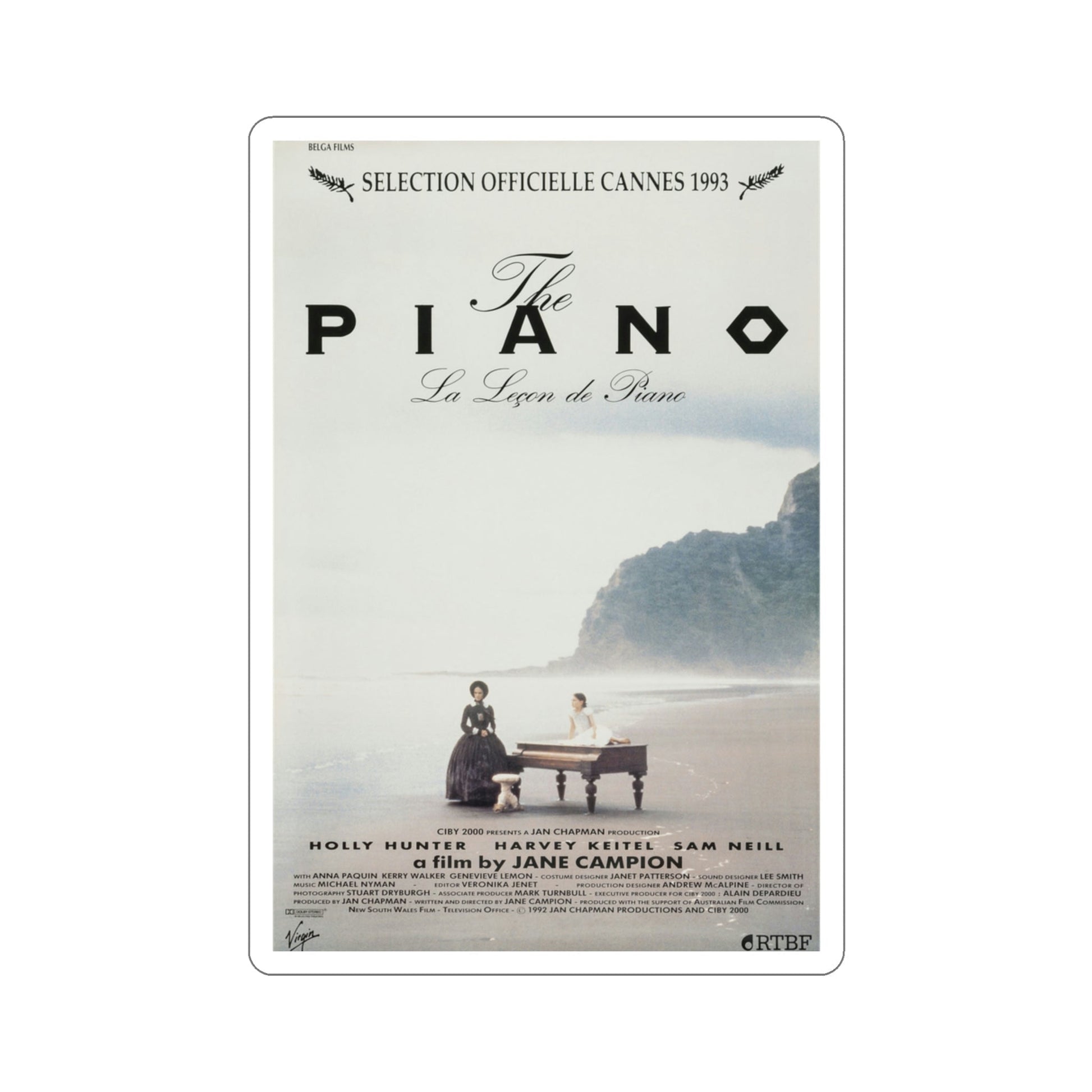 The Piano 1993 Movie Poster STICKER Vinyl Die-Cut Decal-3 Inch-The Sticker Space