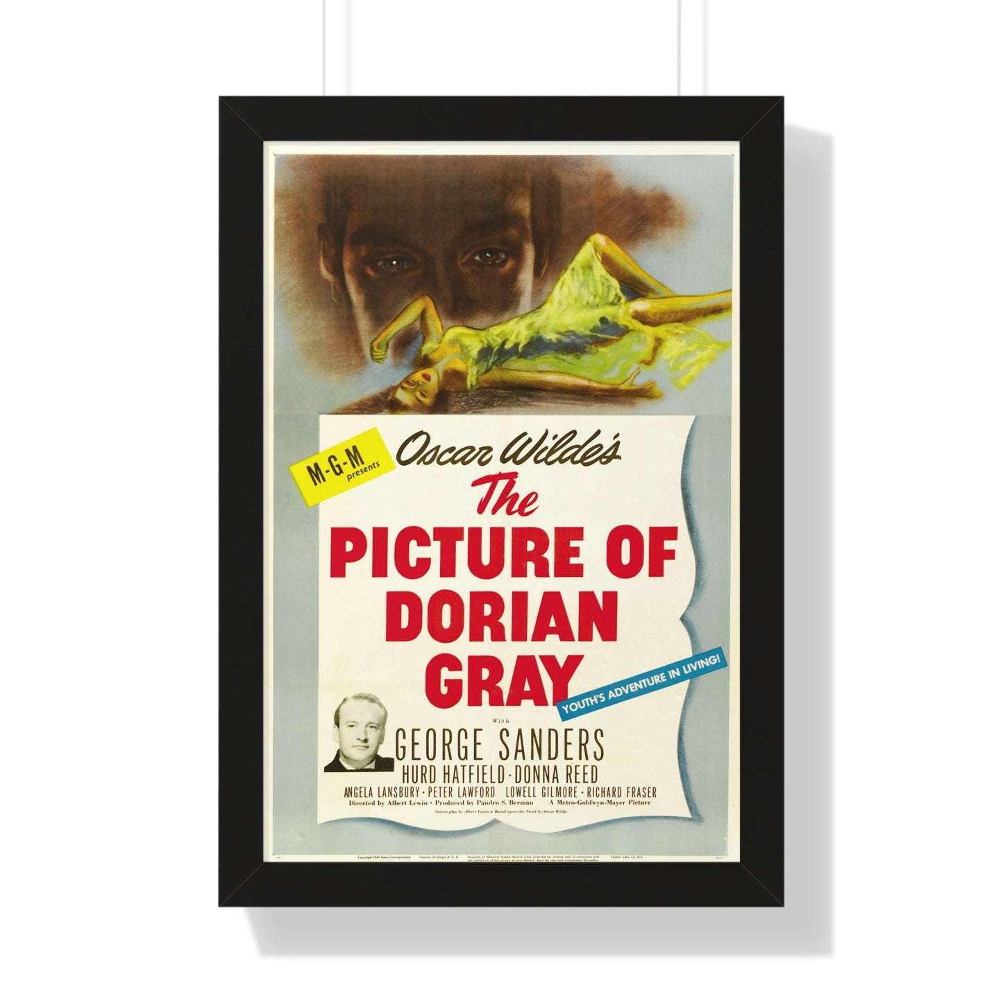 THE PICTURE OF DORIAN GRAY 1945 - Framed Movie Poster-16″ x 24″-The Sticker Space